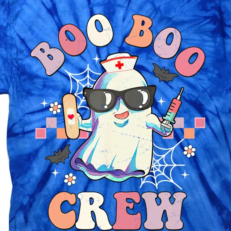 Boo Boo Crew Nurse Halloween Ghost Groovy Retro Matching Gift Tie-Dye T-Shirt