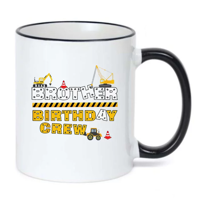 Brother Birthday Crew Construction Family Birthday Party Black Color Changing Mug