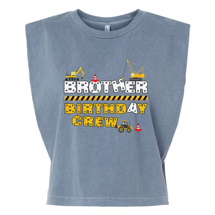 Brother Birthday Crew Construction Family Birthday Party Garment-Dyed Women's Muscle Tee