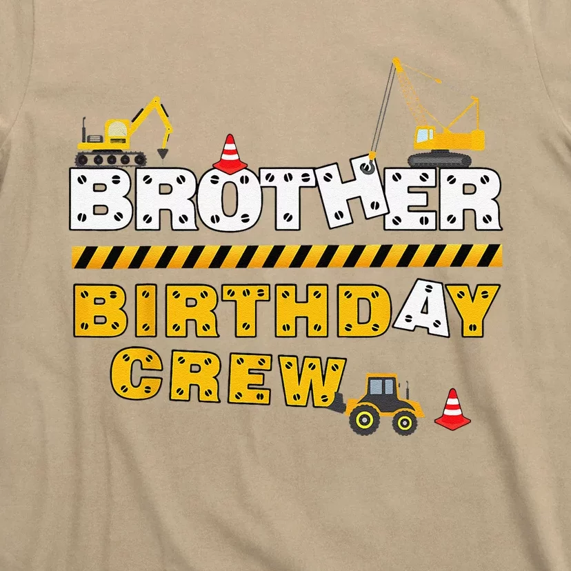 Brother Birthday Crew Construction Family Birthday Party T-Shirt