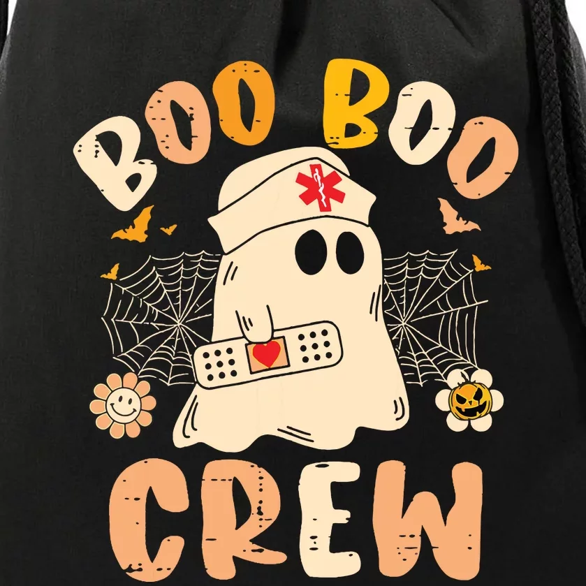 Boo Boo Crew Ghost Halloween Paramedic Nurse Rn Er Nicu Lpn Drawstring Bag