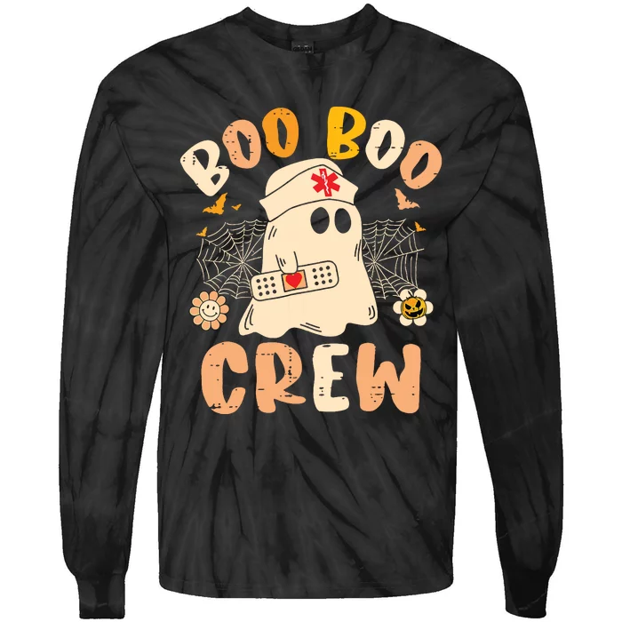 Boo Boo Crew Ghost Halloween Paramedic Nurse Rn Er Nicu Lpn Tie-Dye Long Sleeve Shirt