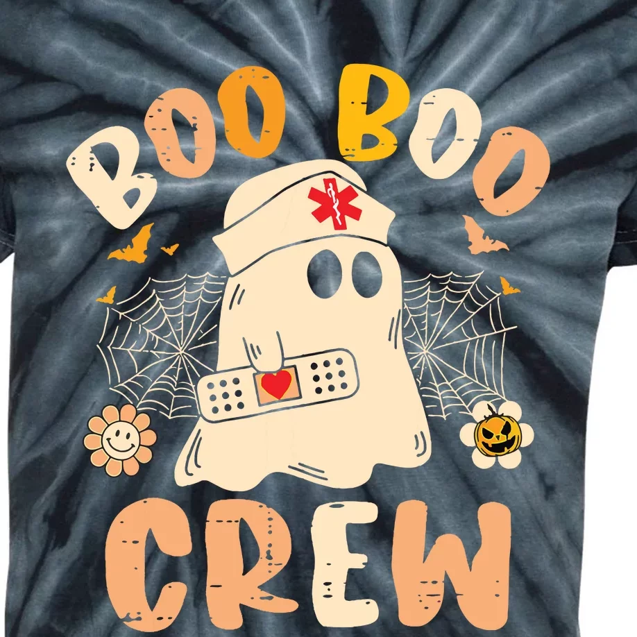 Boo Boo Crew Ghost Halloween Paramedic Nurse Rn Er Nicu Lpn Kids Tie-Dye T-Shirt