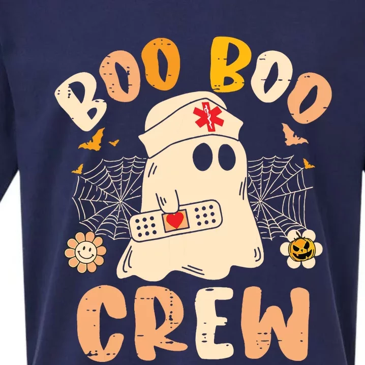 Boo Boo Crew Ghost Halloween Paramedic Nurse Rn Er Nicu Lpn Sueded Cloud Jersey T-Shirt