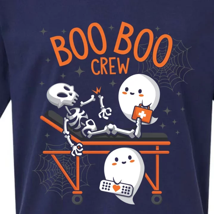 Boo Boo Crew Ghost Doctor Paramedic EMT Nurse Halloween Sueded Cloud Jersey T-Shirt