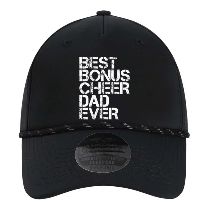 Best Bonus Cheer Dad Ever Cheerleading Stepdad Vintage Retro Performance The Dyno Cap