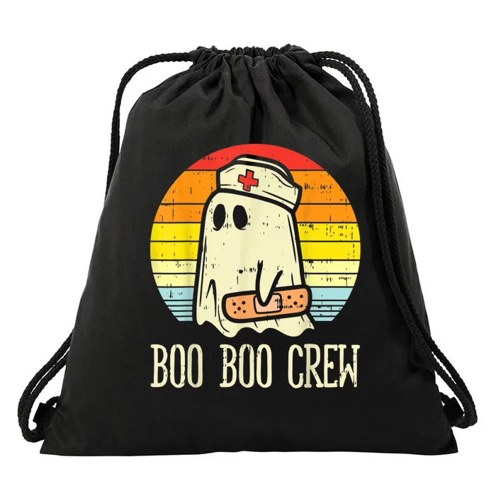 Boo Boo Crew Nurse Halloween Shirt For Nurses RN Ghost Women Drawstring Bag