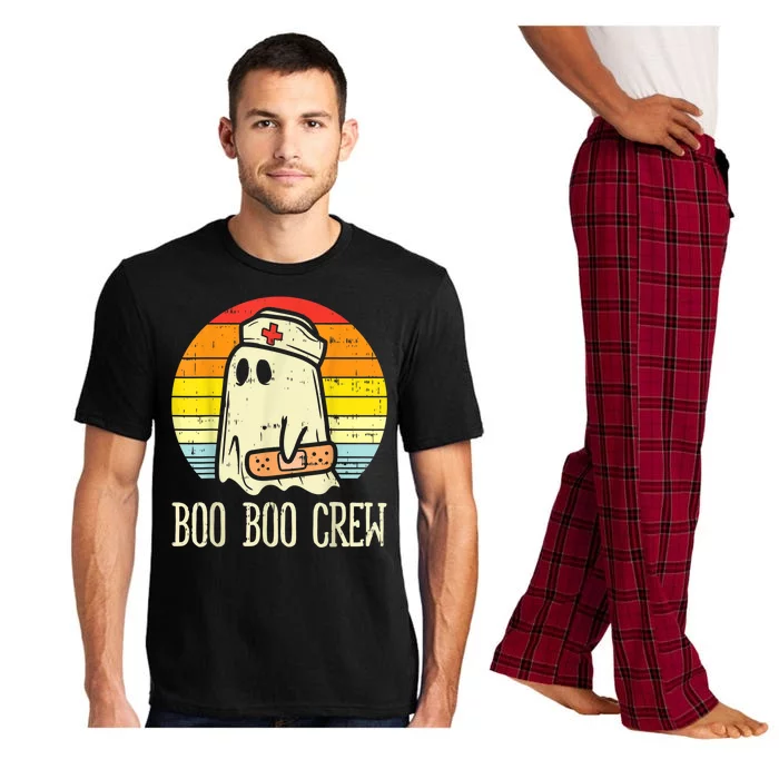 Boo Boo Crew Nurse Halloween Shirt For Nurses RN Ghost Women Pajama Set