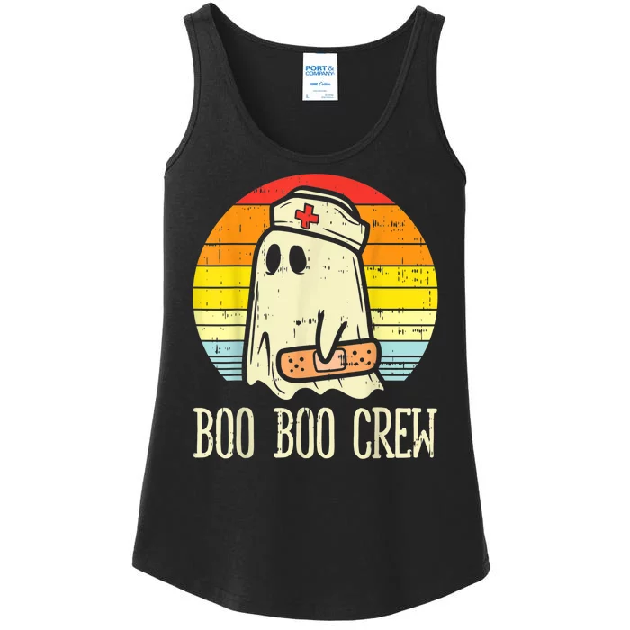 Boo Boo Crew Nurse Halloween Shirt For Nurses RN Ghost Women Ladies Essential Tank