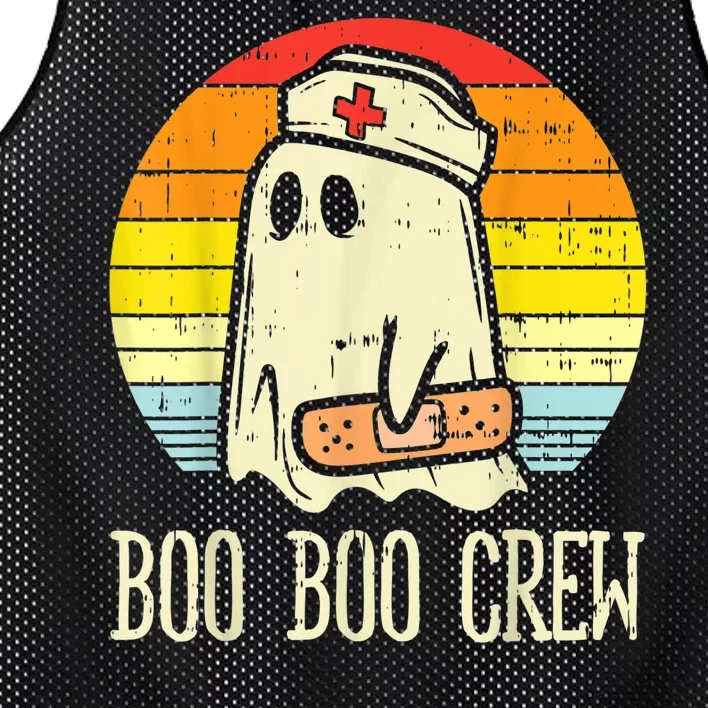 Boo Boo Crew Nurse Halloween Shirt For Nurses RN Ghost Women Mesh Reversible Basketball Jersey Tank