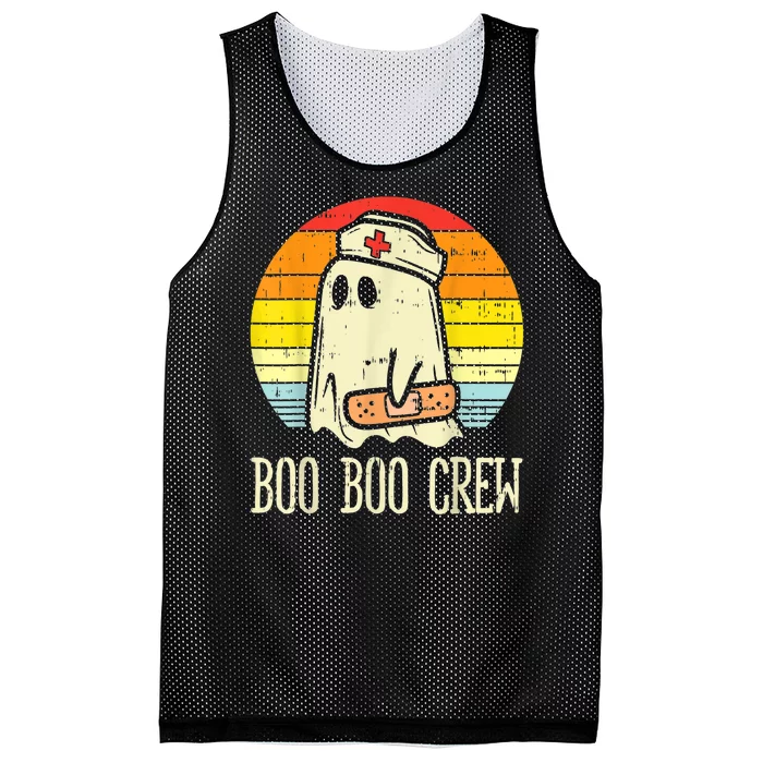 Boo Boo Crew Nurse Halloween Shirt For Nurses RN Ghost Women Mesh Reversible Basketball Jersey Tank