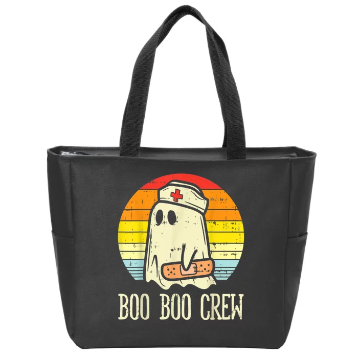 Boo Boo Crew Nurse Halloween Shirt For Nurses RN Ghost Women Zip Tote Bag