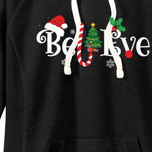 Best Believe Christmas Pajama Shirts Ever Xmas Family Funny Women's Fleece Hoodie