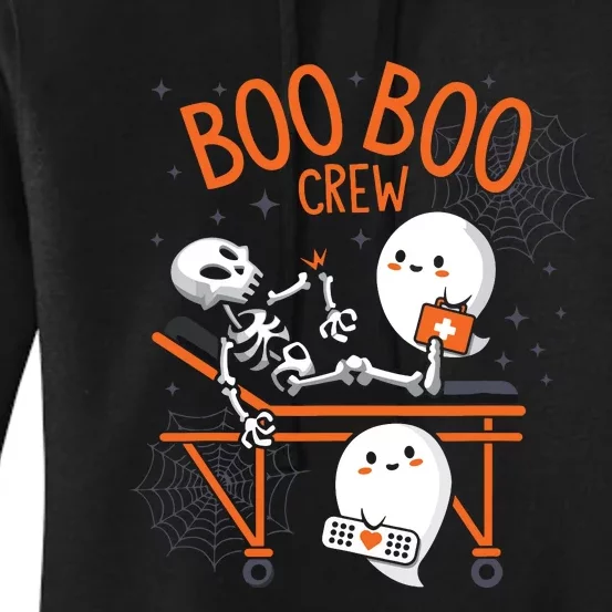 Boo Boo Crew Ghost Doctor Paramedic Emt Nurse Halloween Women's Pullover Hoodie