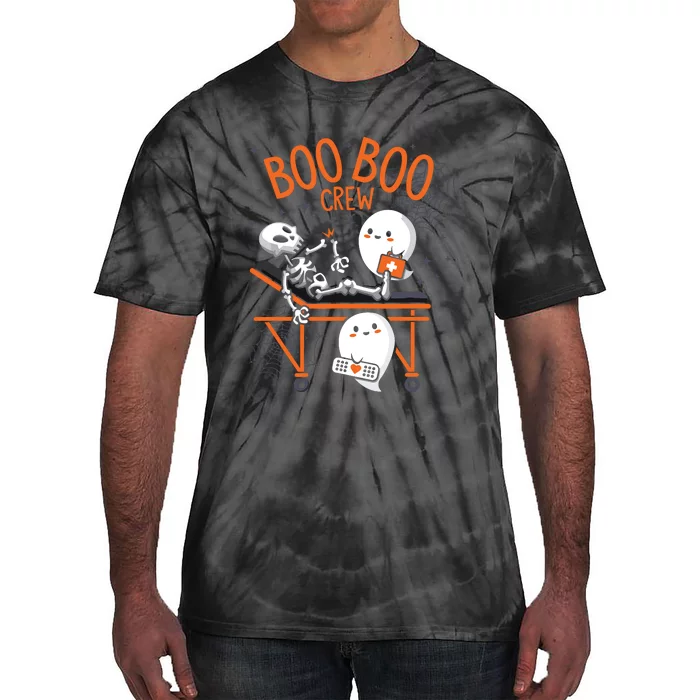 Boo Boo Crew Ghost Doctor Paramedic Emt Nurse Halloween Tie-Dye T-Shirt