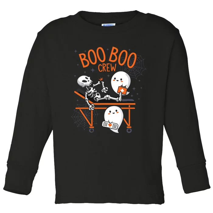 Boo Boo Crew Ghost Doctor Paramedic Emt Nurse Halloween Toddler Long Sleeve Shirt