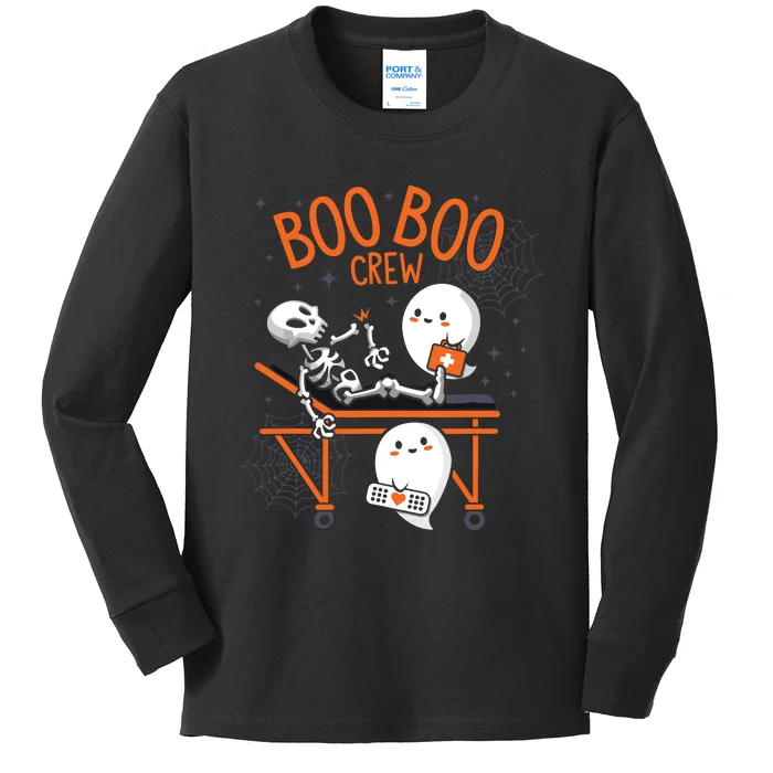 Boo Boo Crew Ghost Doctor Paramedic Emt Nurse Halloween Kids Long Sleeve Shirt