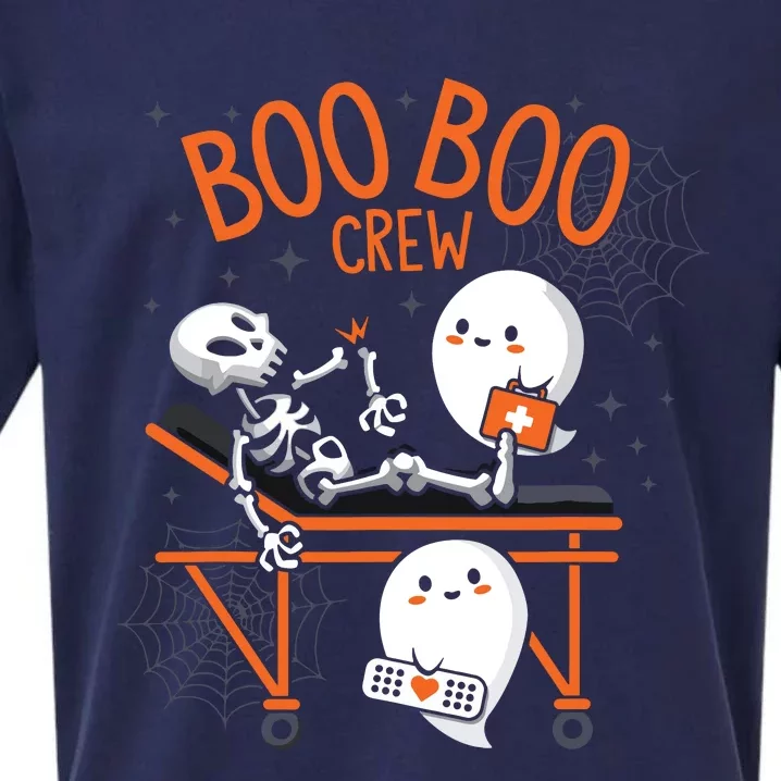 Boo Boo Crew Ghost Doctor Paramedic Emt Nurse Halloween Sueded Cloud Jersey T-Shirt