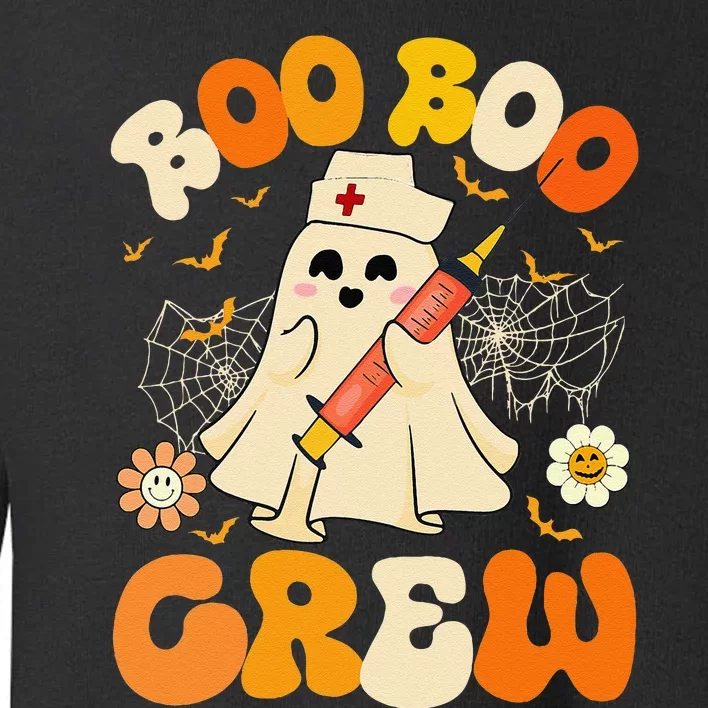 Boo Boo Crew Funny Ghost Nurse Retro Halloween Nursing Gift Toddler Sweatshirt