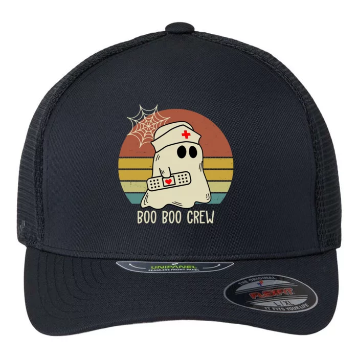 Boo Boo Crew Nurse Halloween Nurse Retro Flexfit Unipanel Trucker Cap