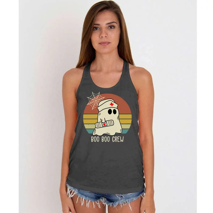 Boo Boo Crew Nurse Halloween Nurse Retro Women's Knotted Racerback Tank