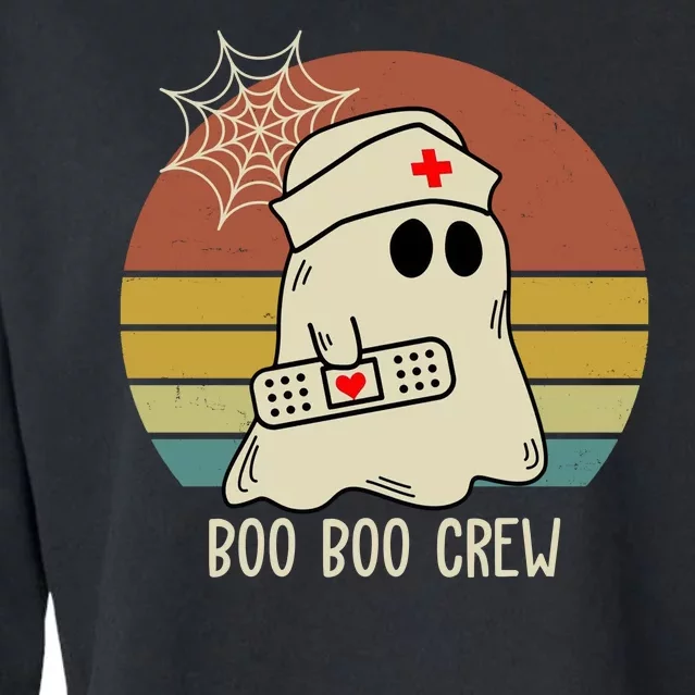 Boo Boo Crew Nurse Halloween Nurse Retro Cropped Pullover Crew