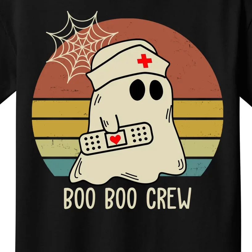 Boo Boo Crew Nurse Halloween Nurse Retro Kids T-Shirt