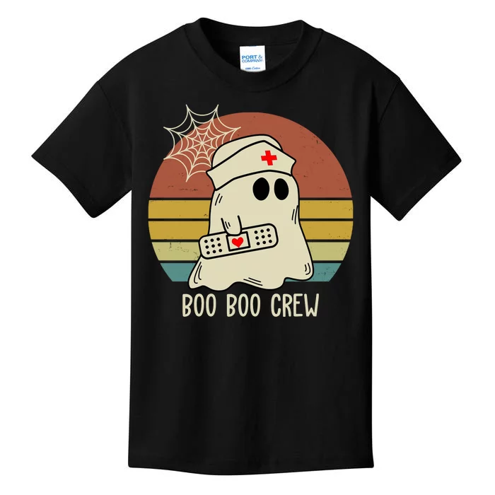 Boo Boo Crew Nurse Halloween Nurse Retro Kids T-Shirt