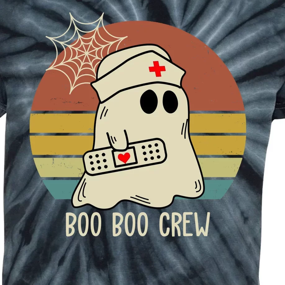 Boo Boo Crew Nurse Halloween Nurse Retro Kids Tie-Dye T-Shirt