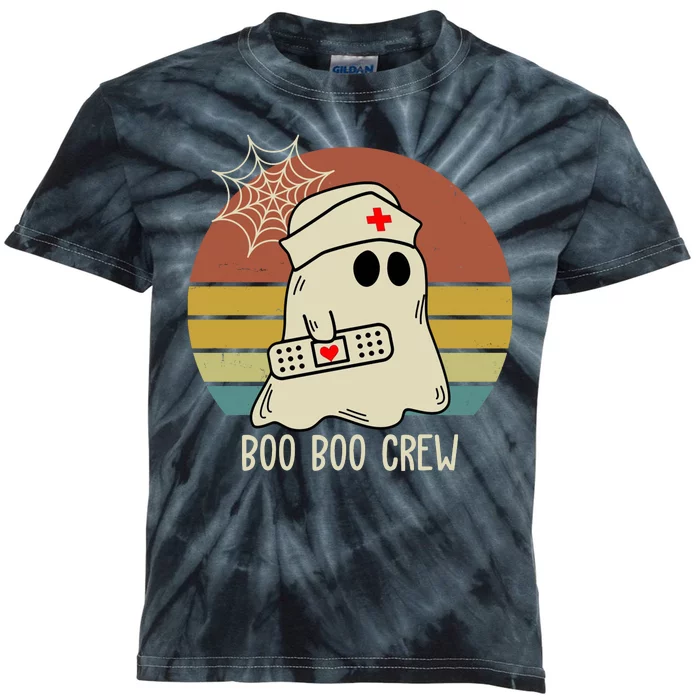 Boo Boo Crew Nurse Halloween Nurse Retro Kids Tie-Dye T-Shirt