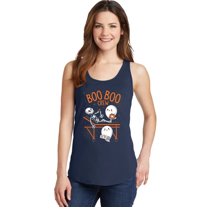 Boo Boo Crew Ghost Doctor Paramedic EMT Nurse Halloween Ladies Essential Tank