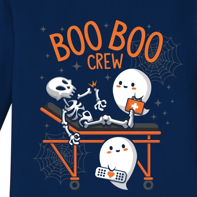 Boo Boo Crew Ghost Doctor Paramedic EMT Nurse Halloween Baby Long Sleeve Bodysuit