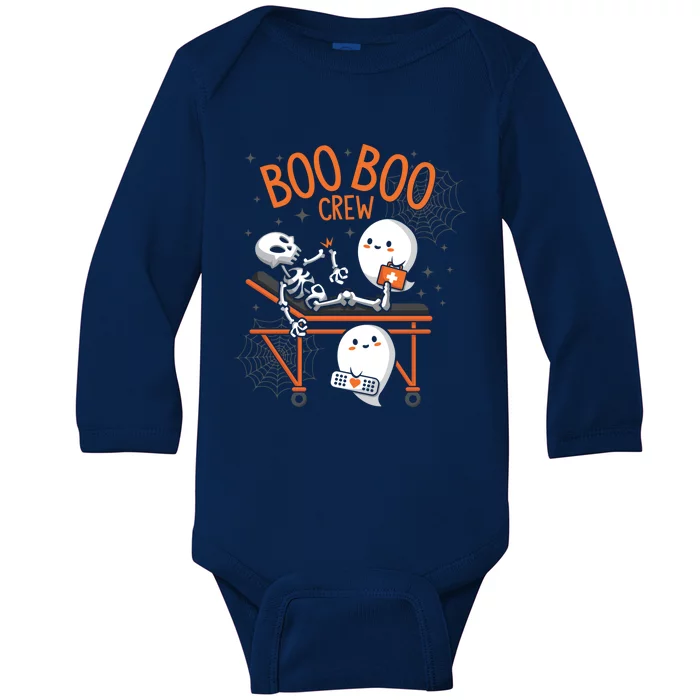 Boo Boo Crew Ghost Doctor Paramedic EMT Nurse Halloween Baby Long Sleeve Bodysuit