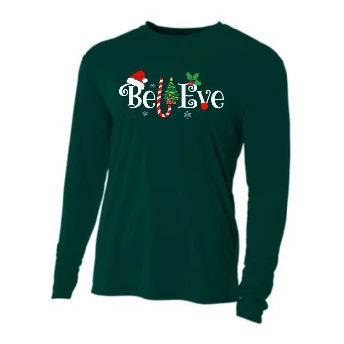 BEST BELIEVE CHRISTMAS PAJAMA EVER Xmas Family Funny Cooling Performance Long Sleeve Crew