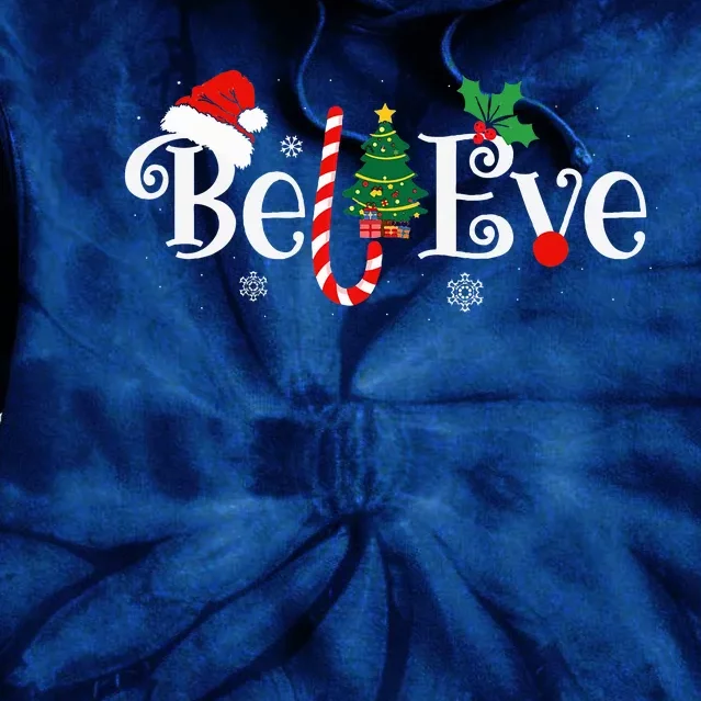 BEST BELIEVE CHRISTMAS PAJAMA EVER Xmas Family Funny Tie Dye Hoodie