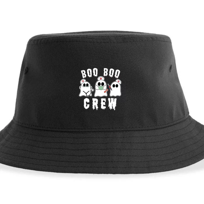 Boo Boo Crew Funny Nurse Halloween Ghost Costume Sustainable Bucket Hat