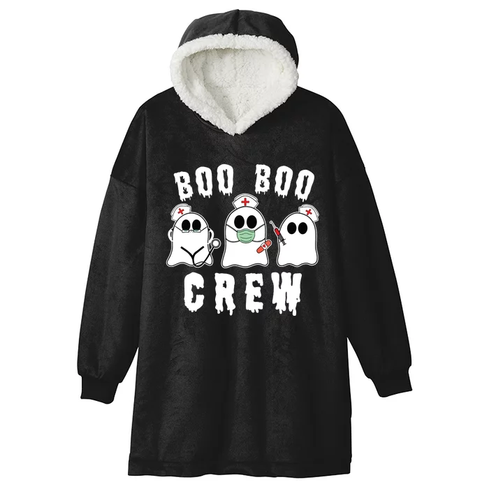 Boo Boo Crew Funny Nurse Halloween Ghost Costume Hooded Wearable Blanket