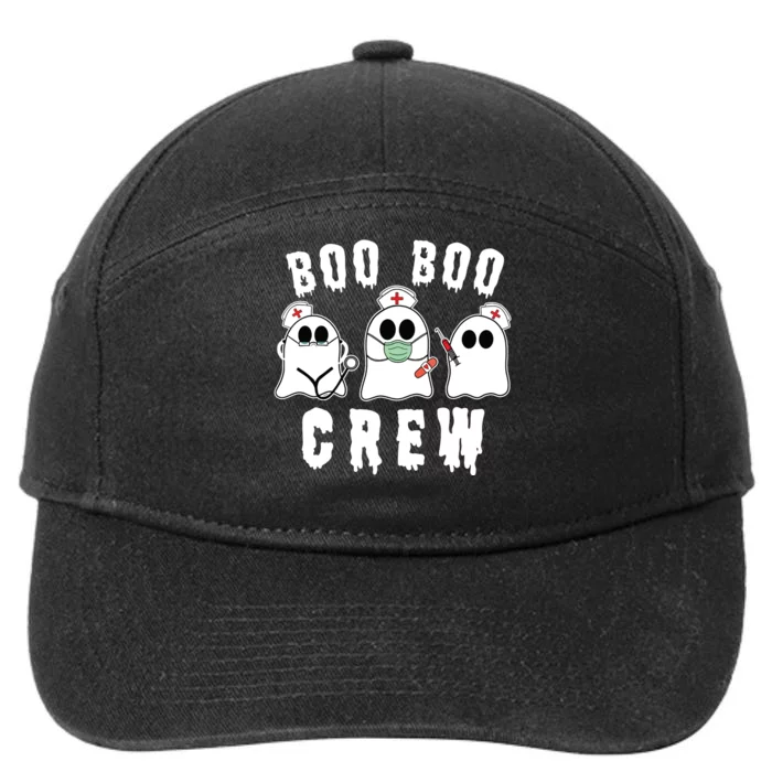 Boo Boo Crew Funny Nurse Halloween Ghost Costume 7-Panel Snapback Hat