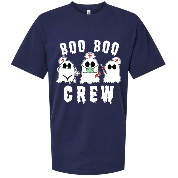 Boo Boo Crew Funny Nurse Halloween Ghost Costume Sueded Cloud Jersey T-Shirt