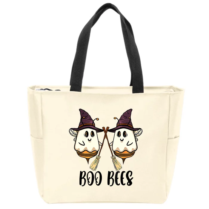 Boo Bees Couples Witch Halloween Costume Ghost Funny Zip Tote Bag