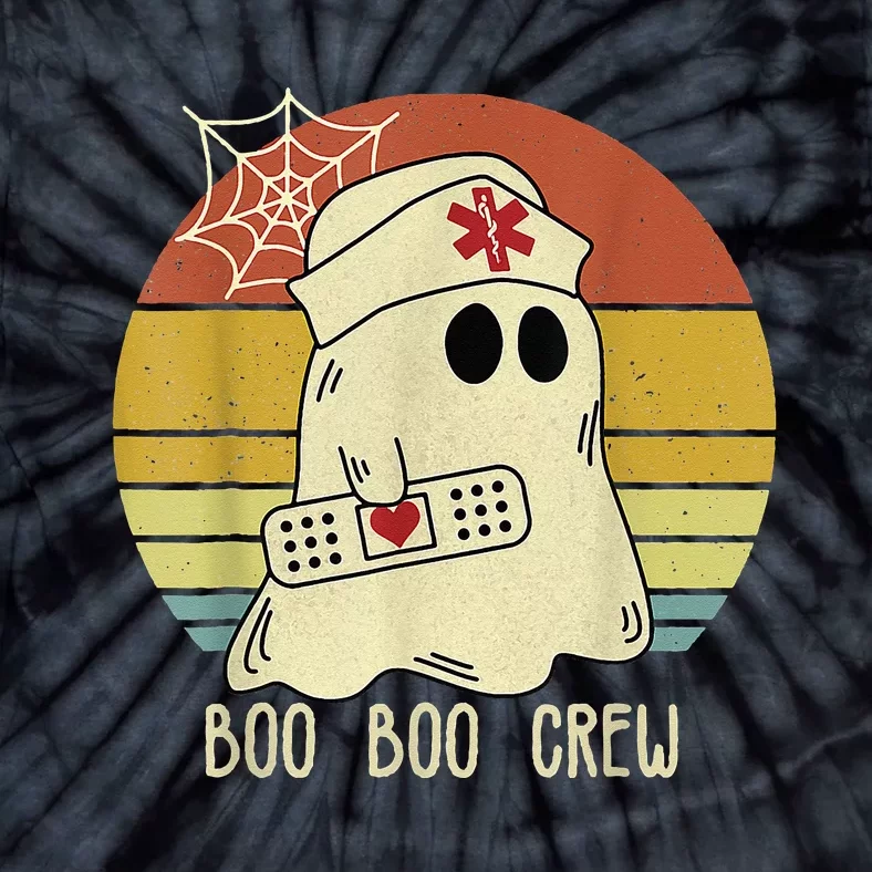 Boo Boo Crew Nurse Funny Halloween Costume Nursing Spooky Tie-Dye T-Shirt