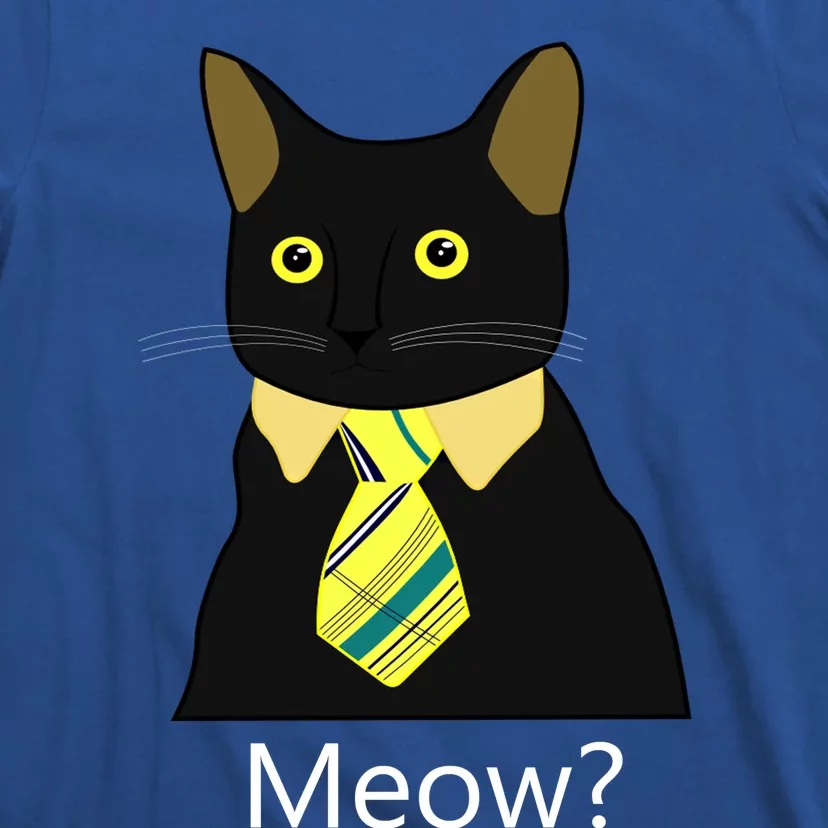 Black Business Cat Kitten With Yellow Tie Gift T-Shirt