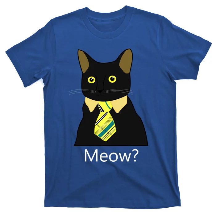 Black Business Cat Kitten With Yellow Tie Gift T-Shirt