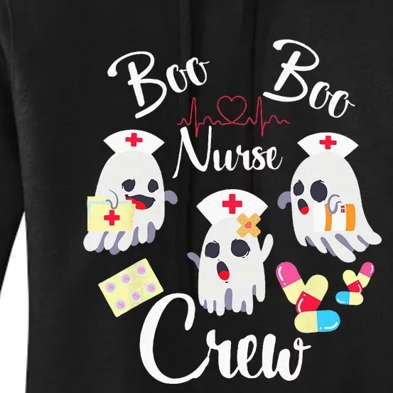 Boo Boo Crew Nurse Ghost Costume Funny Halloween Gift Women's Pullover Hoodie