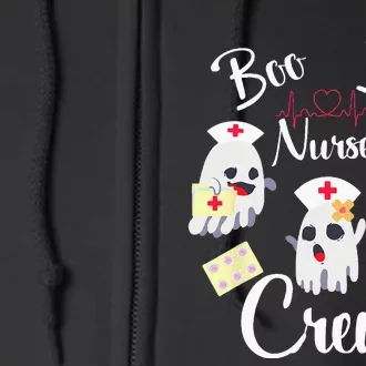 Boo Boo Crew Nurse Ghost Costume Funny Halloween Gift Full Zip Hoodie