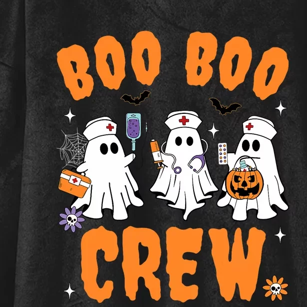 Boo Boo Crew Cute Ghost Halloween Nurse Pumpkin Nurse Women Hooded Wearable Blanket