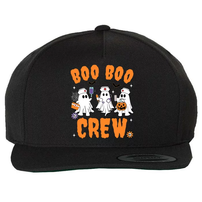 Boo Boo Crew Cute Ghost Halloween Nurse Pumpkin Nurse Women Wool Snapback Cap