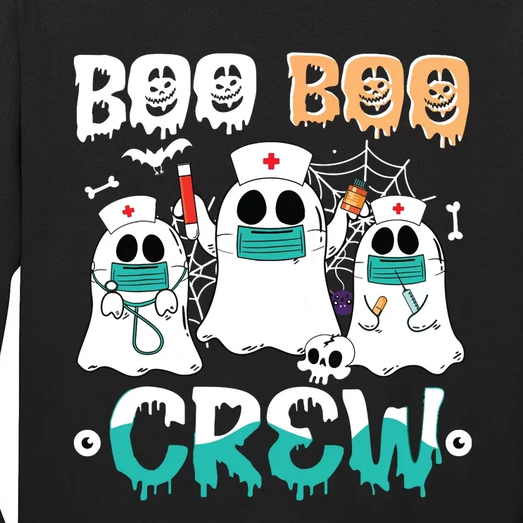 Boo Boo Crew Nurse Halloween Ghost Costume Women Tall Long Sleeve T-Shirt