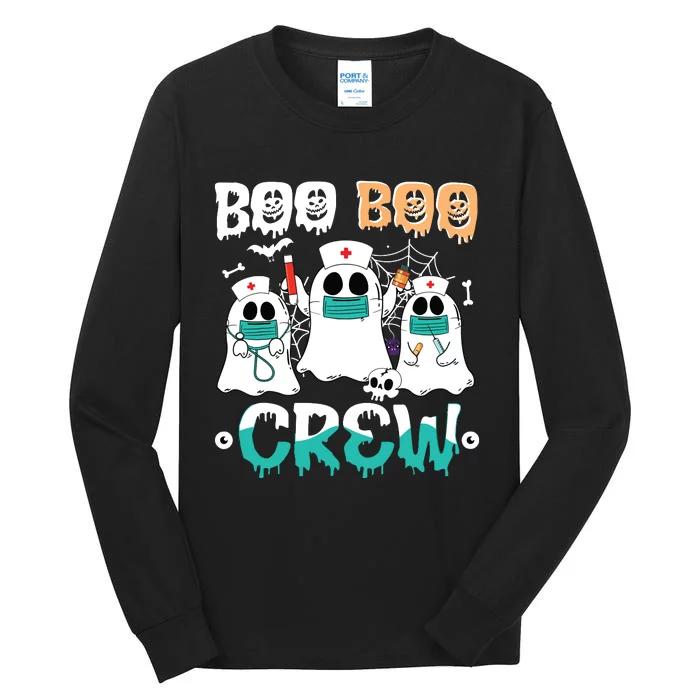 Boo Boo Crew Nurse Halloween Ghost Costume Women Tall Long Sleeve T-Shirt