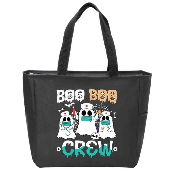 Boo Boo Crew Nurse Halloween Ghost Costume Women Zip Tote Bag